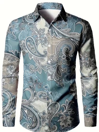Stylish Buttoned Shirt with Paisley Print