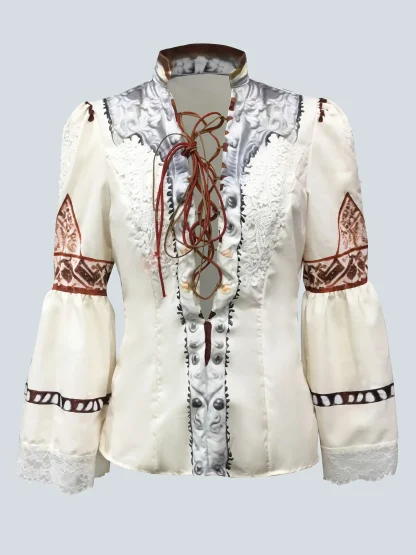 Stylish Rodeo Shirt with Flare Long Sleeve - Image 2