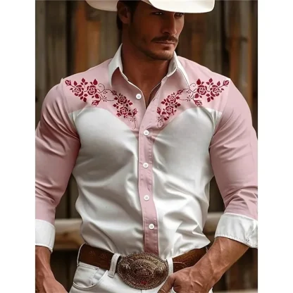 Formal Long Sleeve Shirt with Elegant Print - Image 2