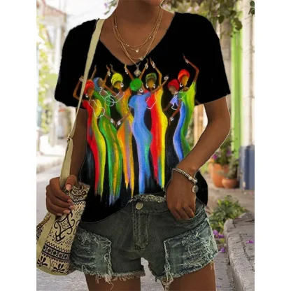 V-neck Shirts with Traditonal Print - Image 9