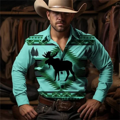 Retro Printed Long Sleeve Shirt - Image 7
