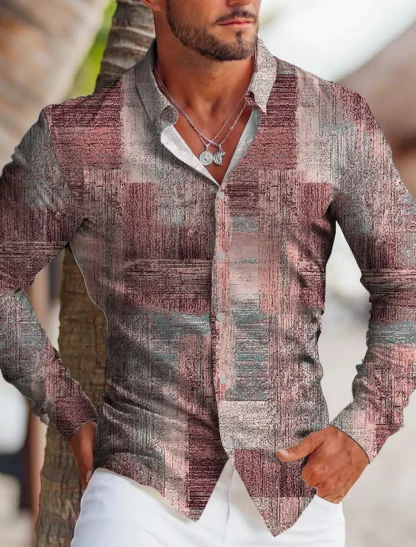 Button Up Men's Long Sleeve Shirts - Image 2