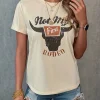 Retro T-Shirt with Bull Print Design - Image 4