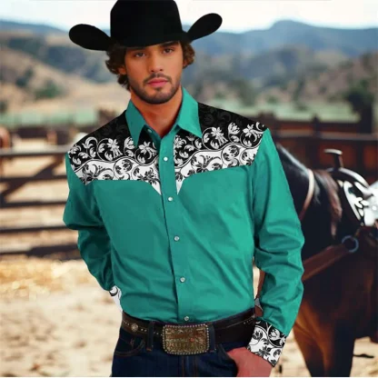 Formal Buttoned Shirt with Floral Pattern - Image 10