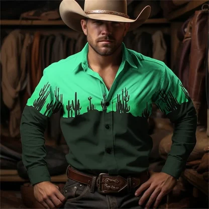 Retro Printed Long Sleeve Shirt - Image 10