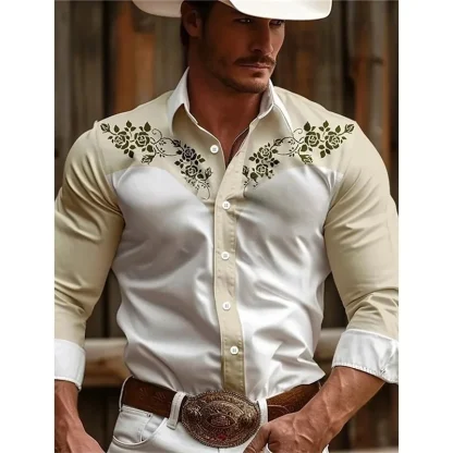 Formal Long Sleeve Shirt with Elegant Print - Image 3