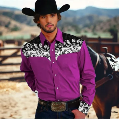 Formal Buttoned Shirt with Floral Pattern - Image 3