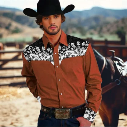 Formal Buttoned Shirt with Floral Pattern - Image 7