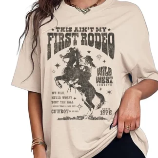 Retro Rodeo Print Relax Fit T-shirts