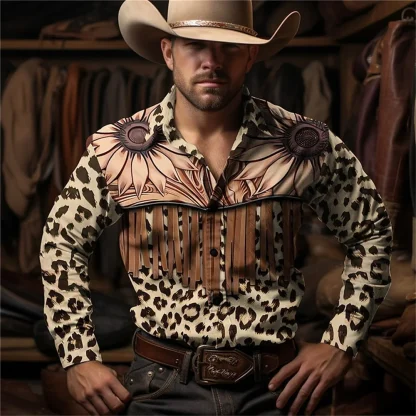 Retro Printed Long Sleeve Shirt - Image 4