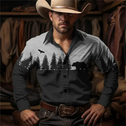 Retro Printed Long Sleeve Shirt - Image 2