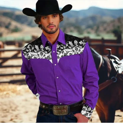 Formal Buttoned Shirt with Floral Pattern - Image 11