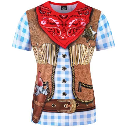 Printed Rodeo Shirt with Short Sleeve - Image 8