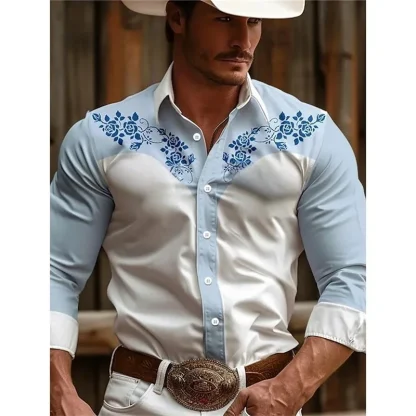 Formal Long Sleeve Shirt with Elegant Print - Image 4