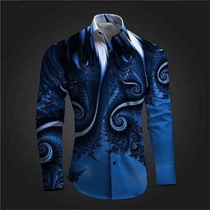 Creative 3D Print Shirt with Long Sleeve - Image 2