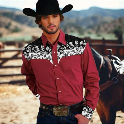 Formal Buttoned Shirt with Floral Pattern - Image 5