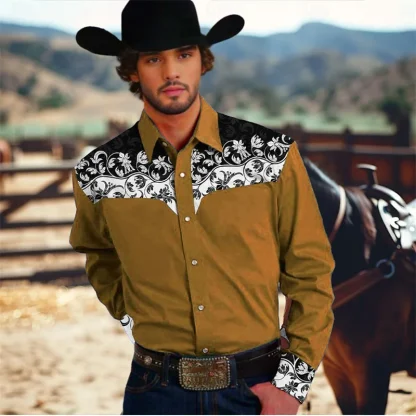 Formal Buttoned Shirt with Floral Pattern - Image 8