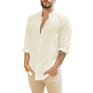 Men's Long Sleeve Shirt with Solid Color