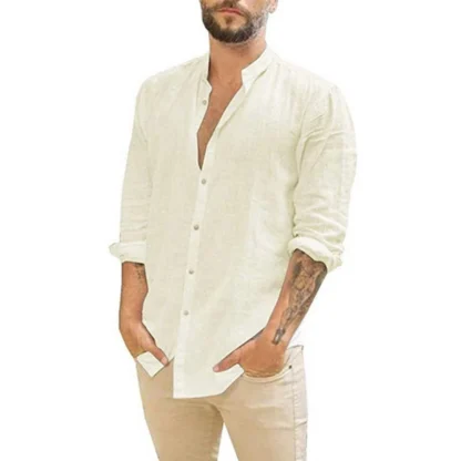 Men's Long Sleeve Shirt with Solid Color