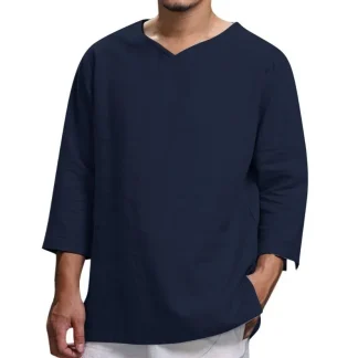 Loose Fit Solid Shirt with Half Sleeve