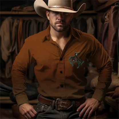 Retro Printed Long Sleeve Shirt - Image 8