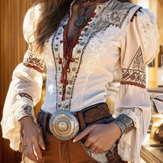 Stylish Rodeo Shirt with Flare Long Sleeve